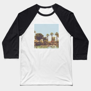 Beautiful Palm Trees Photography design with blue sky and swimming pool holiday vibes Baseball T-Shirt